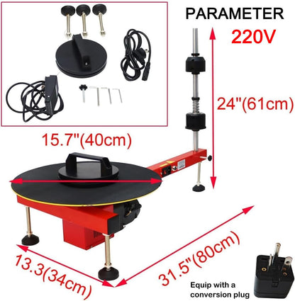 INTBUYING 220V Electric Stretch Film Wrapping Bench Semi-auto Table Stretch Film Dispenser Wrap Machine Wrap-Around Film baler for 27.5" (70cm)-Wide Film