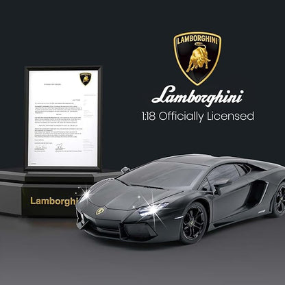 QUN FENG Official Licensed Lamo LP-700 1:18 Scale Remote Control Car for Kids 8-12 Years RC Car with Rechargeable Battery 3.7V 500mAh 2.4GHz Matte Black