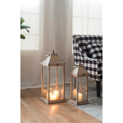 Wooden Candle Lantern Decorative - Ivory - Display Decorative Candles - Indoor Outdoor - Holiday Décor