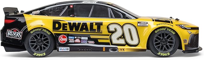 Losi 1/12 NASCAR RC Race Car Christopher Bell® No. 20® 2025 DEWALT Toyota Camry XSE 2S AWD RTR Brushed On-Road Battery &amp Charger Included Yellow LOS1122520