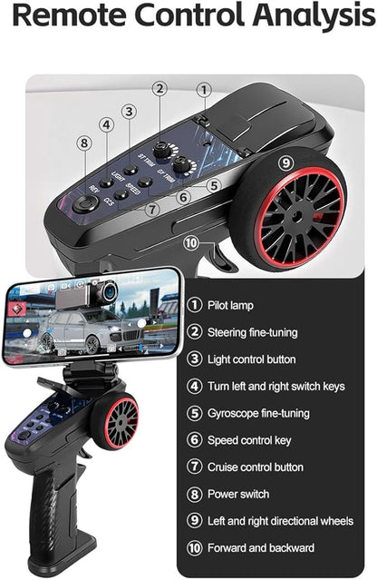 WL 1/64 Mini RC Car Full Proportional FPV RC Car with APP Auto-Pairing WiFi Module Control Camera Mini Racing Toys for Adults(RTR Version)
