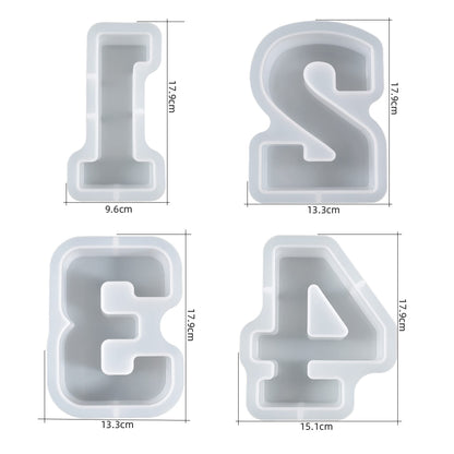 ESEDAGE 7 inch Number Resin Mold 7 Inches 9 Pack Arabic Alphabet Mold 0-9 Alphabet Mold Silicone Mold for Resin Handmade Letter Resin Casting Mold Alphabet Soap Making Molds