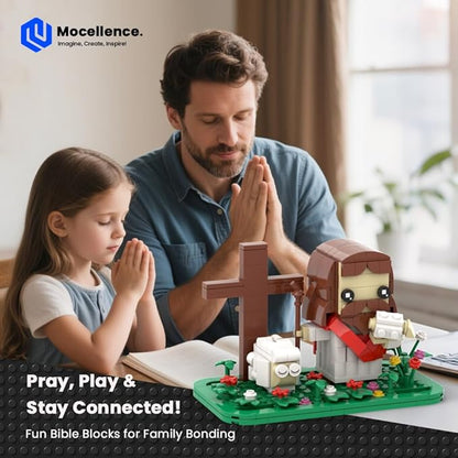 Jesus Building Set Christmas Building Kit The Good Shepherd Little Jesus Figures with Sheep and Cross Easter and Nativity Building Set Christian Gift for for Adults and Kids Ages 6 and Up