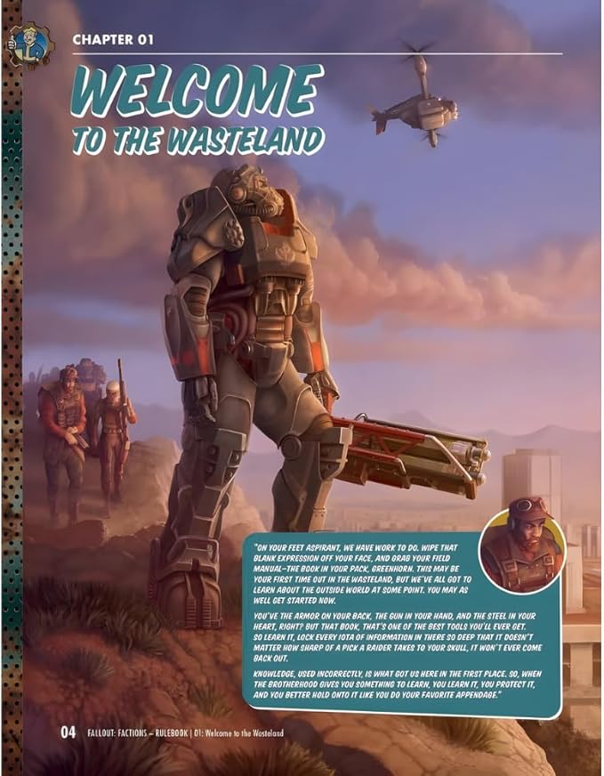 Modiphius Entertainment: Fallout: Factions - Core Rulebook - Hardcover RPG Campaign Book Skirmish-Level Wargame Control Wastelander Crews 2 Player