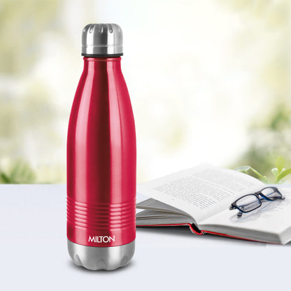Milton Insulated Water Bottle 700 ml, (24 oz) Stainless Steel Double Walled Vacuum for 24 Hours Hot and Cold, Leakproof, BPA Free, Thermosteel Duo-DLX 750 Maroon