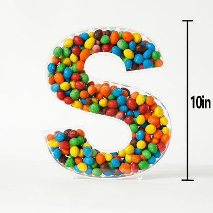 OAEUQ 10-Inch Magnetic Alphabet Candy Jar Refillable Fillable Letters For Candy Tray Reusable Lidded Candy Jar Candy Buffet Container Set (Y, 1)