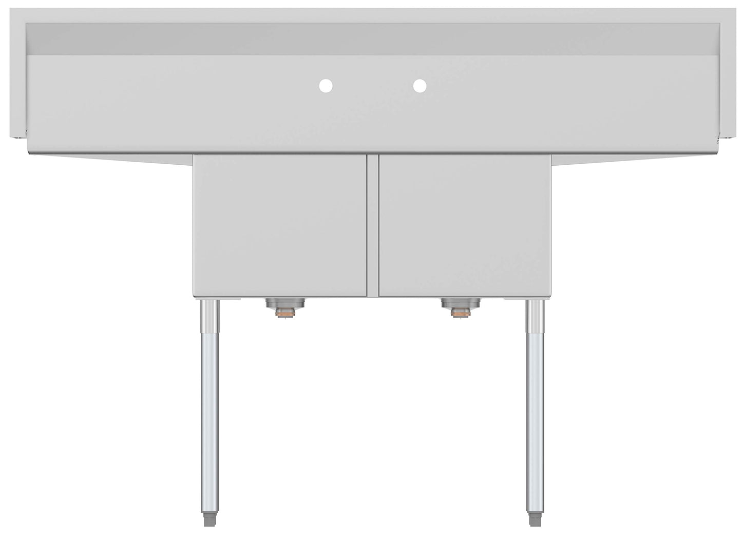 KoolMore 2 Compartment Stainless Steel NSF Commercial Kitchen Prep & Utility Sink with 2 Drainboards - Bowl Size 15" x 15" x 12", Silver,SB151512-15B3