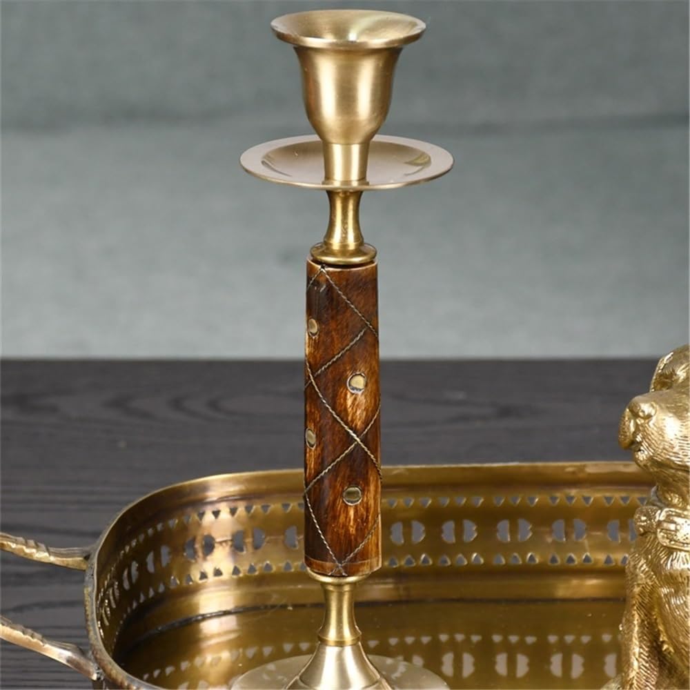 Candle Holder High Quality Brass Retro Handmade Candle Holder Decoration for Home Restaurant Shooting Sports Ornaments Decorative Candle Holder
