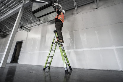 Little Giant Ladders, King Kombo 2.0 XT, Industrial, M6, 6 Ft. A Frame, 10 Ft. Extension, Fiberglass, Type 1AA, 375 lbs Weight Rating, (13936-071), Hi-viz Green