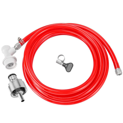 Dbgogo 5.5 Feet Ball Lock Disconnect Gas Tubing Line Stainless Steel Carbonation Cap Kit for Soda Beer PET Bottle CO2 Regulator Keg Tap with Stainless O.D 5/16'' Barb Brewing Hose Clamp Sealing Gasket