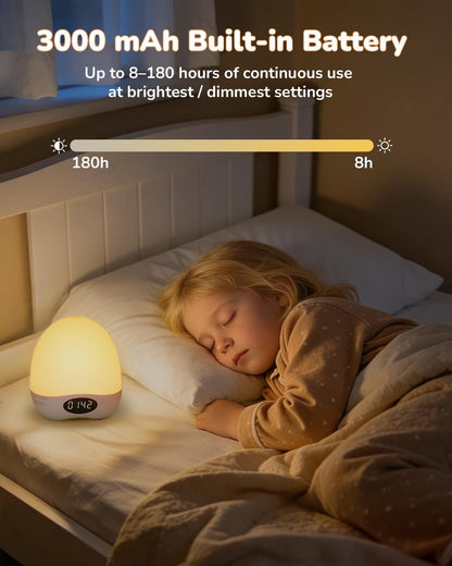Skiennix Egg Night Light - Portable Rechargeable Baby Nightlight with Touch Control & RGB Colors