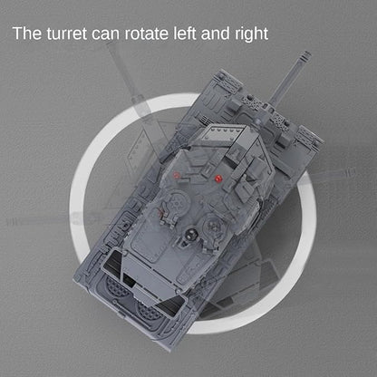 2.4GHz Mini RC Tank Toy with LED and Rotating Turret. The Ultimate Military Toy for Boys and Girls (Gray)