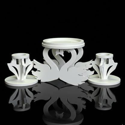 Magik Life Wooden Unity Candle Holder – Solid Triple Candle Stand – Handcrafted from Natural Wood – Painted in Safe Premium White Finish – Fits 2 Taper (0.80”) & 1 Pillar Candle (3”)