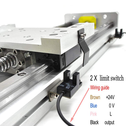 Electric Linear Rail Guide 200mm Ballscrew 1605 Slide Stage Load 250kg Nema23 Motor Base for DIY CNC Z Axis