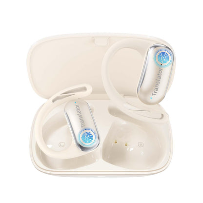 ANFIER AI Translator Earbuds Translation Earbuds Real-Time 98% Accuracy 0.5s Response |Lifetime Free Offline Translation(8 Languages) & Online Translation(144 Languages) AF56 Beige