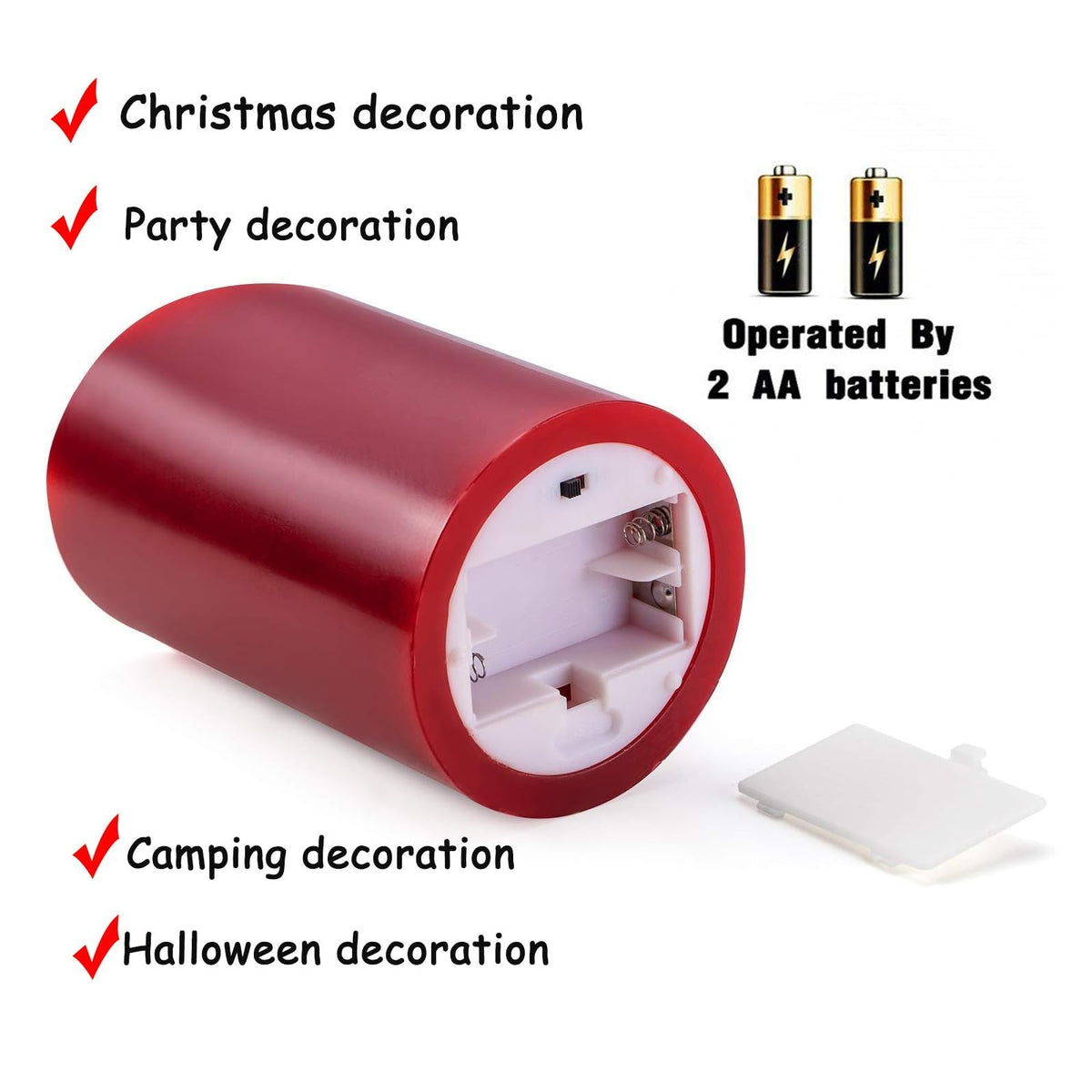 YIWER Flameless Candles Set of 3, Φ3.15 xH 4"/5"/6" Real Wax Not Plastic Pillars Include Realistic Dancing LED Flames and 10-Key Remote Control with 2/4/6/8-hours Timer Function,300+ Hours (3×1, Red)