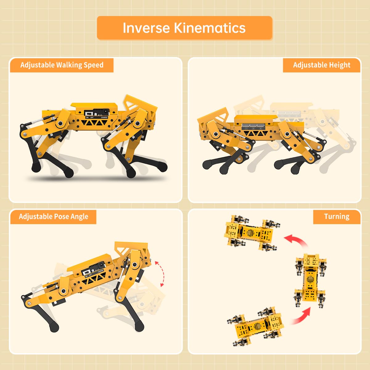 HIWONDER MechDog Robot Dog for Arduino/Scratch/Python Programming with AI Vision Voice Control Ultrasonic Sensor IMU Self-Balancing Open Source Smart AI Robot Kit for Students & Adults(Ultimate Kit)
