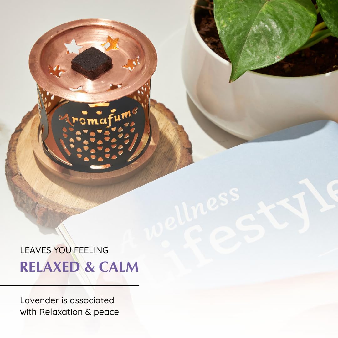 Magic Lavender Incense Bricks (2 x 9 Bricks) & Rainbow Exotic Burner by Aromafume | Made with Pure Lavender | Ideal for Meditation, Relaxation, or Yoga | Natural, Low Smoke, Non-Toxic Incense Bricks