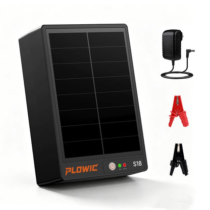 Solar Electric Fence Charger for Livestock: 0.2J 10 Miles Electric Fence Energizer with Rechargeable Battery, Portable Powered Electric Fence for Horses Cattle Sheep Protection