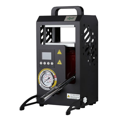 10 Tons Heat Press Machine with 5.5" X 5.5" Dual Heated Plates Manual Press with LCD Digital Display Screen & Precise Pressure Gauge 110V/220V