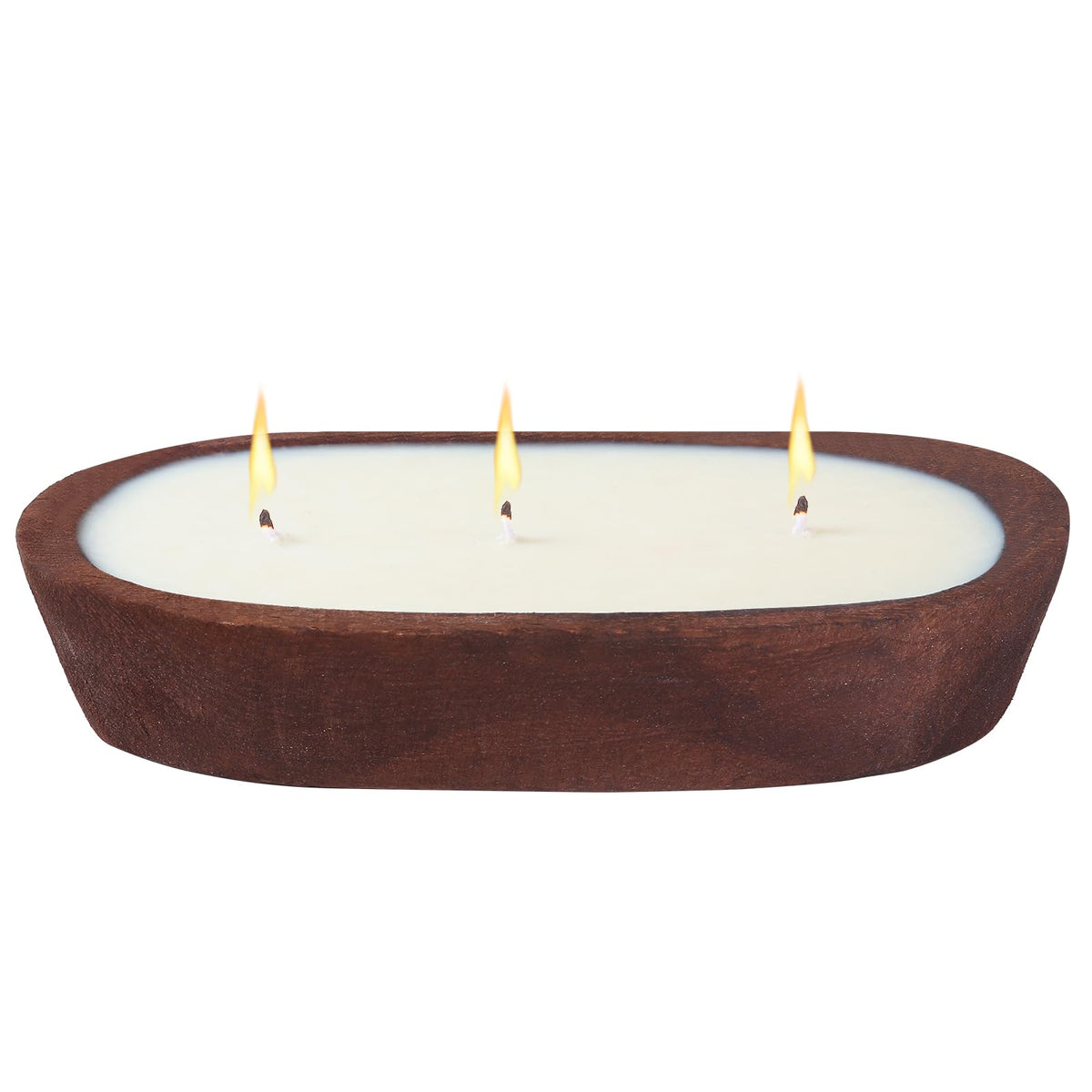 Scented Candles for Home, YeeQue Vanilla Candle with Large Wooden Bowl Design for Women,Girl Birthday Gift，3 Wicks, 12oz