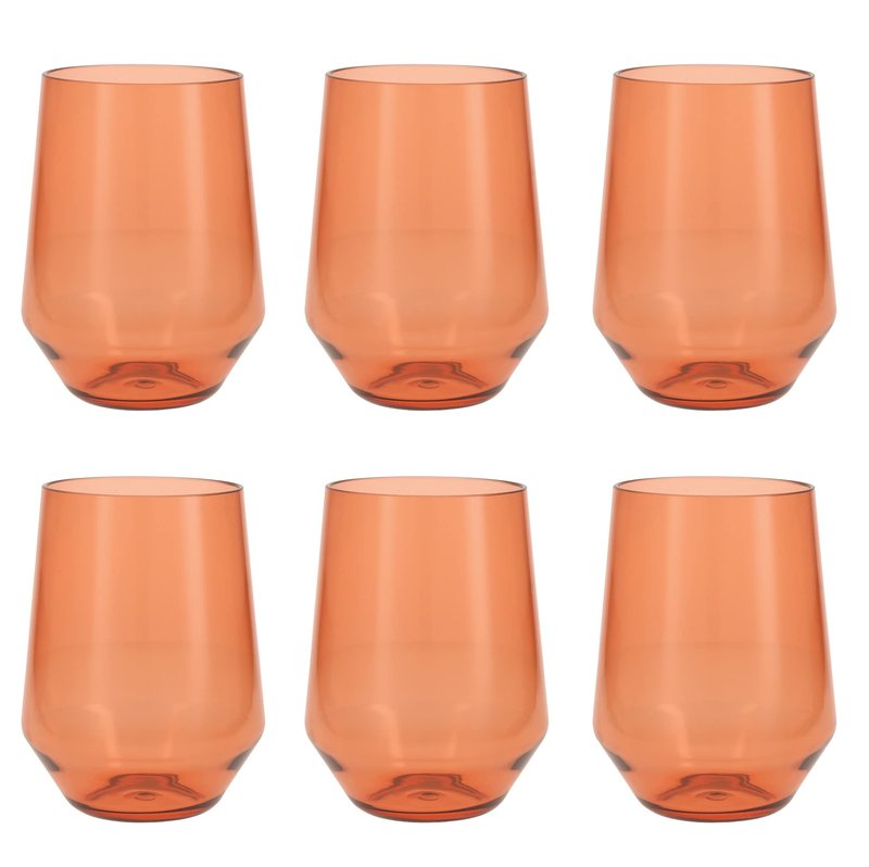 Fortessa Sole Outdoor Shatter Resistant BPA Free Premium Copolyester Plastic Drinkware 6 Pack, Sage Green, Stemless Wine Glass