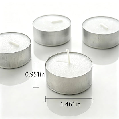 Paraffin Wax Tealight Candles 50 Pack Long Burning Aluminum Cup Candles for Home Scented Odor Eliminating Candle for Smoking Pet Kitchen White Unscented