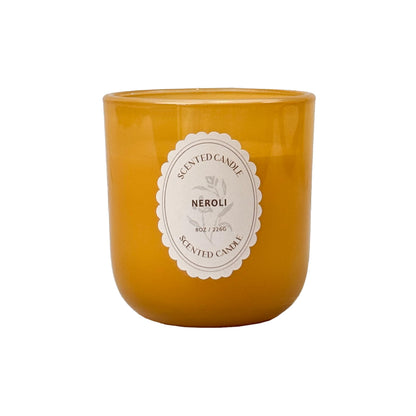 Neroli Scented Candle 8oz – CW Studio Color Glass Jar — Hand-Poured Soy & Paraffin Wax – Clean Burn, Smokeless, Up to 30 Hours, Home Decor & Gift Giving