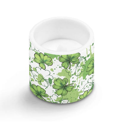 Merkmak Flickering Flameless Candles with Remote and Timer Battery Operated Candles for St Patrick's Day Shamrocks LED Pillar Tea Lights for Patio Porch Banquet Home Decorations
