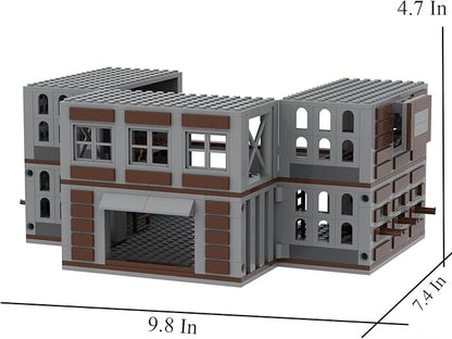 Lemess Military Weapons House Building Set Military Weapons Warehouse Building Blocks WW2 Scene Building Blocks Set 682 Pieces