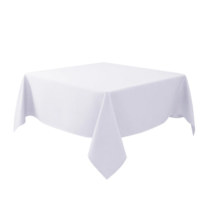 Biscaynebay Textured Fabric Square Tablecloths 90x90 Inches, White Water Resistant Card Table Cloth Folding Table Cover for Dining, Kitchen, Wedding and Parties etc. Machine Washable