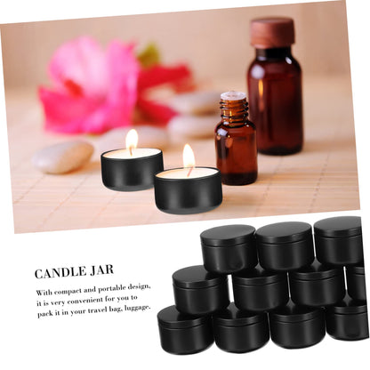 NUOBESTY 12pcs Metal Candle Tins Round Travel Containers for DIY Candles Solid Scented Aromatherapy Storage Portable and Lightweight for Travel Use