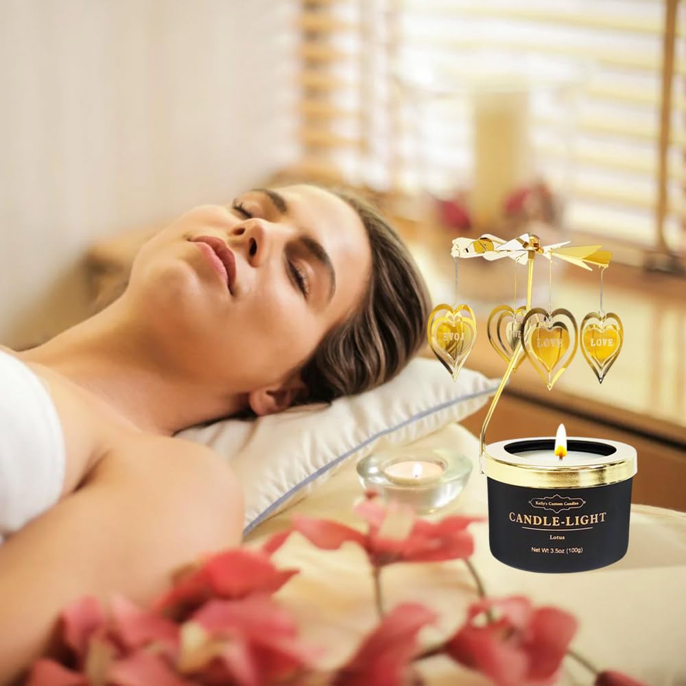 Kelly's Custom Candles Gifts for Women,Her,Funny Gifts for Her,Unique Birthday Candle Gift for Mom and Wife,Birthday,Rotating Scented Candles(Love).