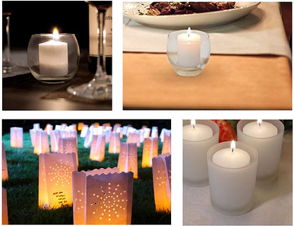 D'light Online 15 Hour Unscented White Emergency And Events Bulk Votive Candles For Wedding Votives, Luminary Candles, Restaurants, Churches, Synagogues, Parties and Decor (Set of 72 - White, 15 Hour)