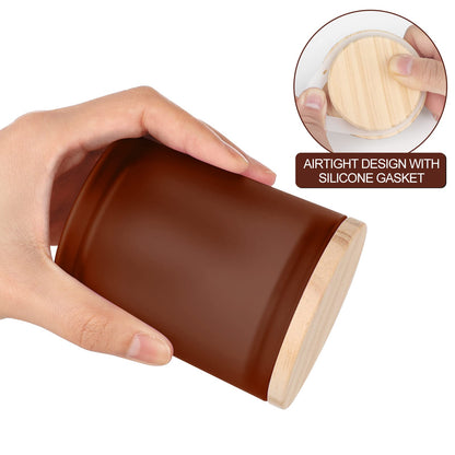 SHOWIN Thick Candle Jars for Making Candles 20 Pcs, 7 OZ Empty Jars with Wood Lids for Candle Making, Sample Container, Frosted Brown