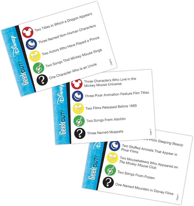 USAOPOLY Geek Out! Disney Party Game | Enchanting Version of Popular Geek Out Board Game | A Trivia Bluffing Game Featuring Favorite Disney Characters | Perfect for Fun Family Board Game Night |