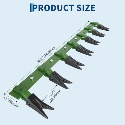 Garvee Heavy Duty 57 in Bucket Tooth Bar Designed for Sub-Compact Tractors, No Drilling Required, Fits 1/2 in or Smaller Bucket Cutting Edges, Durable Green Finish