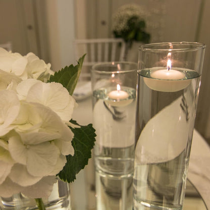 YOROXRG 50 Pack of 2-Inch White Floating Candles - Ideal for Weddings, Home Décor, Spa Baths, and Romantic Settings