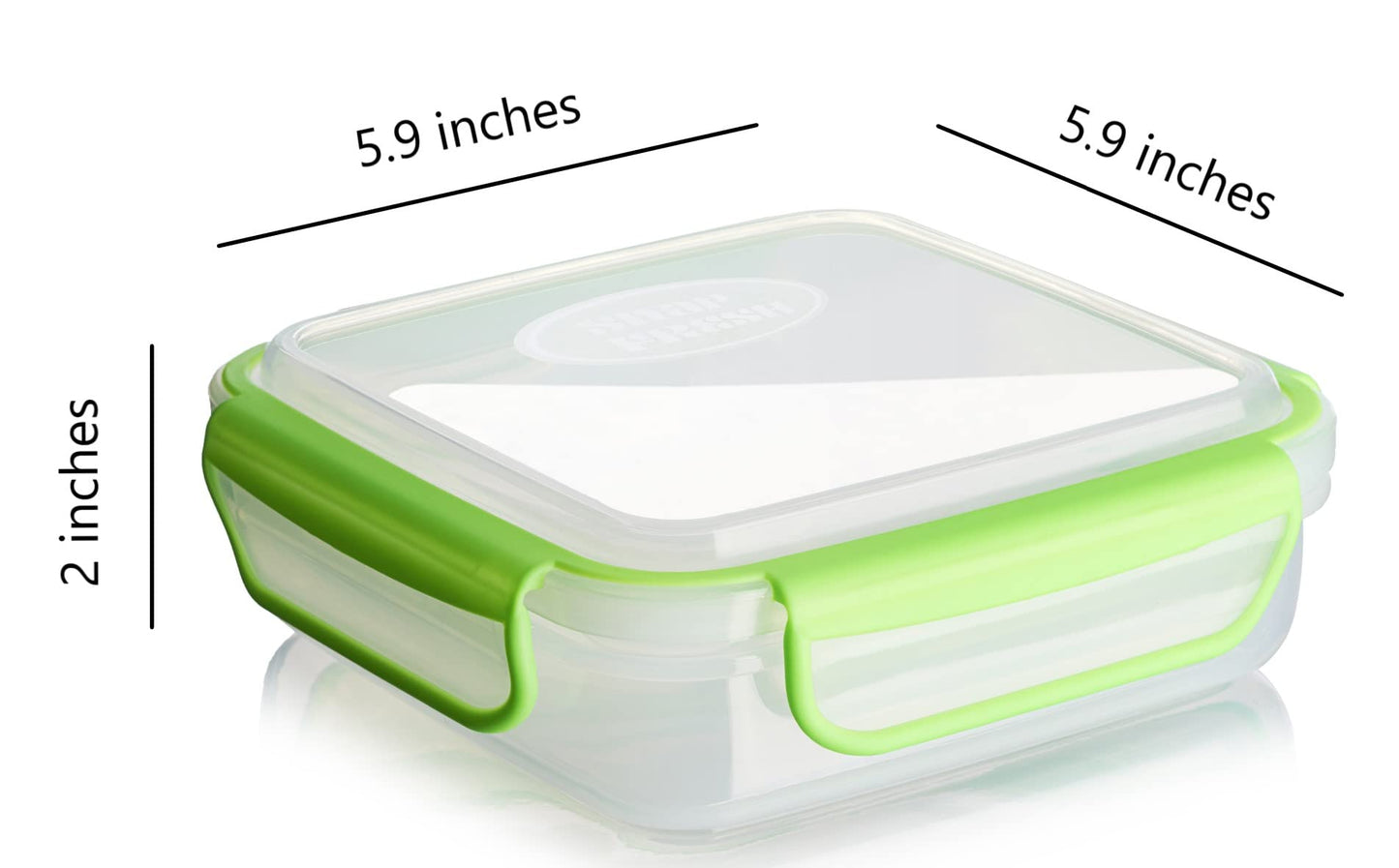 Snap Fresh - 4 Pack of Fun Size Leakproof Sandwich Containers - Reusable, BPA Free Sandwich Boxes. Airtight Seal. Also Great for Salads, Snacks, Fruit, Treats and Food Storage.