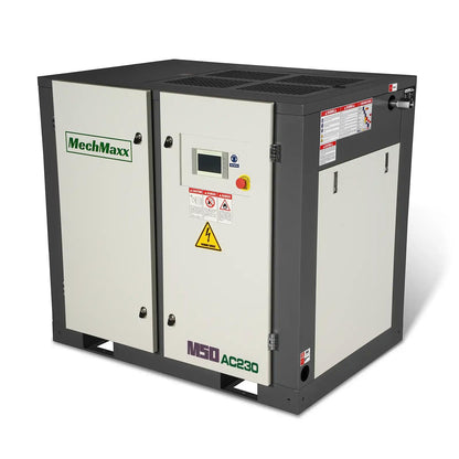 MechMaxx 220CFM Industrial Rotary Screw Air Compressor 50HP 116PSI 230V 3Phase Industrial-Grade,Model M50AC230