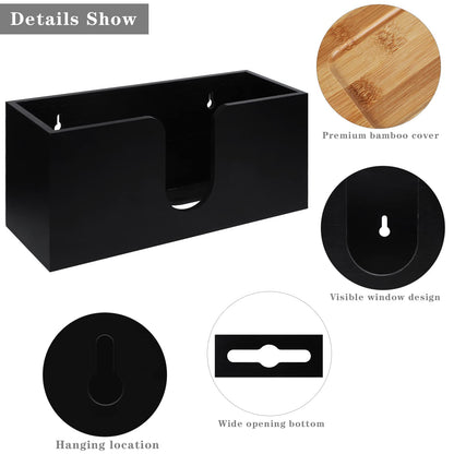 TURSTIN Wood Paper Towel Dispenser Folded Paper Towel Holder with Lid for Countertop and Wall Mounted, Wall Mount Napkin Holders for Home. Bathroom, Kitchen, White