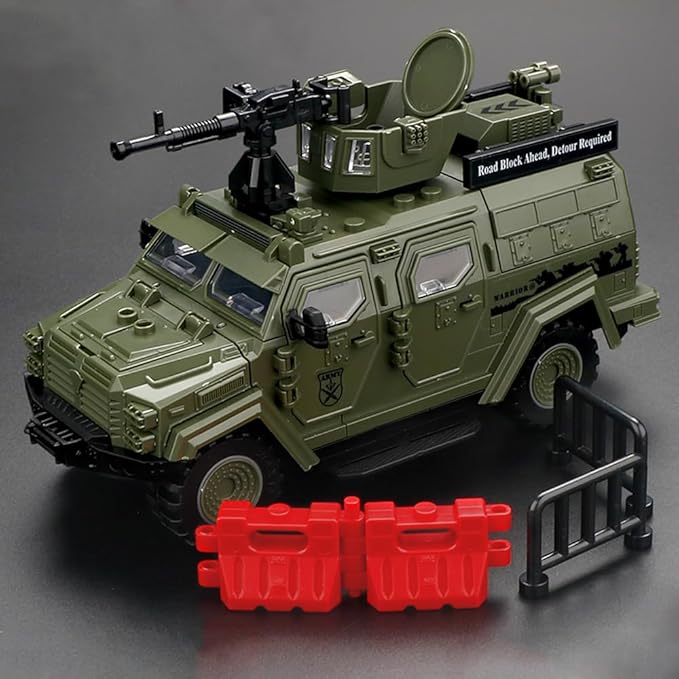 4 in 1 Armored Vehicle Building Block Military Vehicle Building Brick Toys Army Car Model Toys Gifts for Boys Age 8-12 (Green)