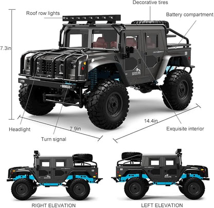 The perseids Remote Control Car Metal Chassis &amp Drive Shaft 1/12 RC Crawler 4WD Off-Road RTR Truck 2.4GHz Remote Truck with LED Headlights RC car Hobby RC Crawlers for Adult