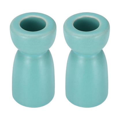 uxcell 2 Pack Candlestick Holder Light Blue Ceramic Taper Candle Holder Candle Stand Holders Modern Style Decoration for Centerpiece Tabletops Anniversary