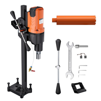 Zelurelle 8" Diamond Core Drill Machine with Stand, 2500W Wet & Dry Concrete Core Drilling Rig, 750RPM Heavy Duty Core Drill Press for Concrete Brick Stone Masonry, Max Depth 23.6"