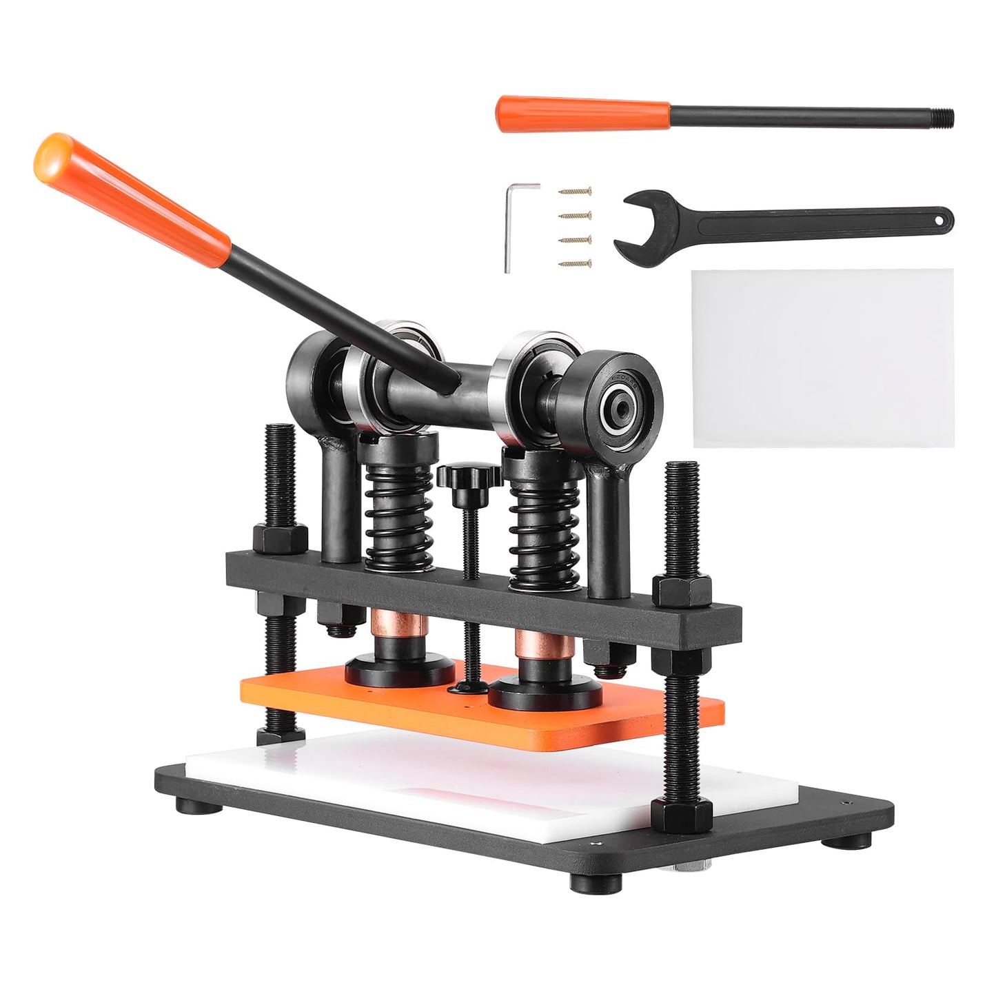 VEVOR Leather Cutting Machine, 10.2 x 5.9 in Embossing Plate Manual Die Cutter, 0.47 in Pressure Stroke Leather Embossing Machine, Dual Guide Shafts Die Cut Machine for Various of Materials