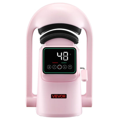 VEVOR Auto Hat Heat Press Machine, with 2pcs Interchangeable Platens, Automatic Open and Release, Touchscreen for Precise Time and Temperature Control, Heat Transfer Printing for Caps, Hats, Pink