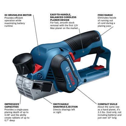 Bosch GHO12V-08N 12V Max EC Brushless Planer (Bare Tool)