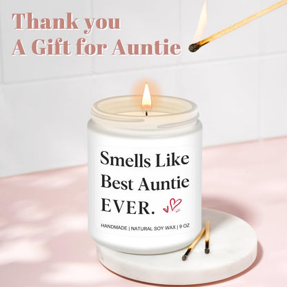 Homsolver Gifts for Aunt, Birthday Mothers Christmas Thanksgiving Gifts for Aunt, Smells Like Best Auntie Ever Scented Candles