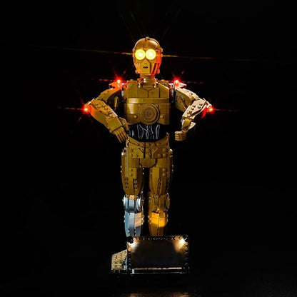Upgraded Led Light Kit for Lego Star Wars C-3PO Buildable Droid Figure Building Set Light Control Version Compatible with Lego 75398 (Model Not Included)